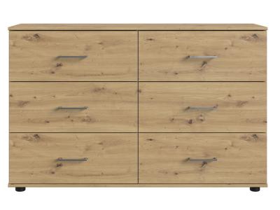 Pegane Commode 6 tiroirs - Ch&ecirc;ne