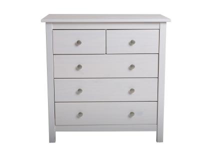 Commode, meuble de rangement en pin coloris blanc- Longueur 79 x Profondeur 40 x Hauteur 80 cm--