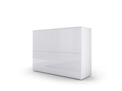 Commode moderne blanche fa&ccedil;ades laqu&eacute;es et corps mat 72 x 92 x 35 cm 4278 B 