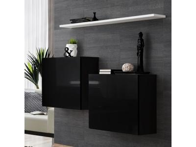Ac-d&eacute;co - Commode murale avec &eacute;tag&egrave;re blanche - Switch sb i - Noir - Livraison gratuite - Noir