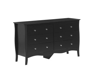 Beliani - Commode - Winchester - 6 Tiroirs, en MDF et Acier, Noir