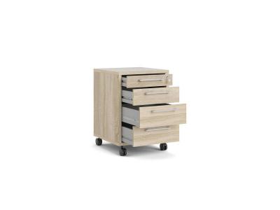Commode sur roulettes, coloris ch&ecirc;ne, 48,2 x 68,2 x 49,1 cm