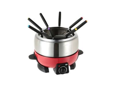 CONTINENTAL EDISON - fondue avec cuve 2l - inox/rouge