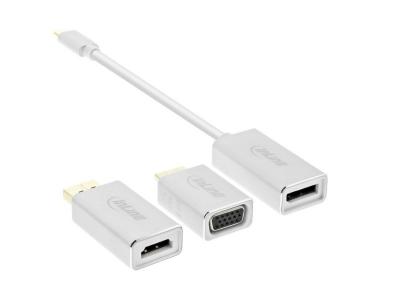 INLINE Set 6-in-1 - Kit d'adaptateur vid&eacute;o / audio - argent - support 4K