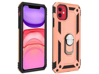 AVIZAR Coque Apple iPhone 11 Antichoc Bi-mati&egrave;re avec Bague Support Vid&eacute;o rose gold Rose 