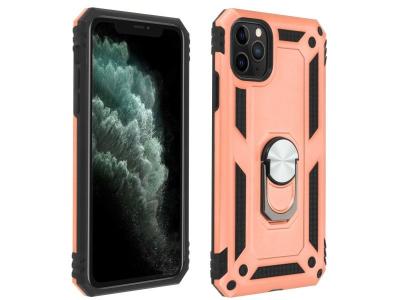 AVIZAR Coque Apple Iphone 11 Pro Max Antichoc Bi-Mati&egrave;re Bague Support Vid&eacute;o Rose Gold
