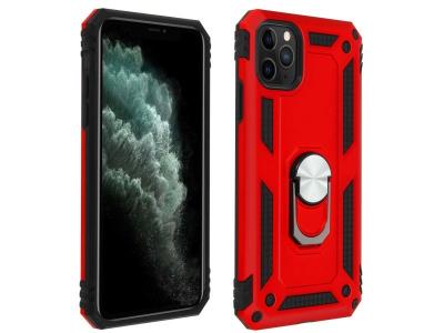 AVIZAR Coque pour iPhone 11 Pro Max Antichoc bi-mati&egrave;res Bague Support Vid&eacute;o Rouge 