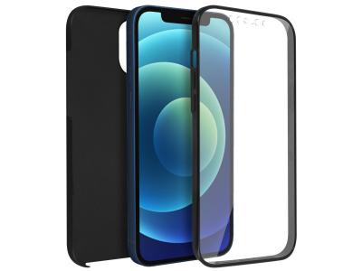 AVIZAR Coque pour iPhone 12 / 12 Pro Arri&egrave;re Rigide et Avant Souple Antichoc Noir 
