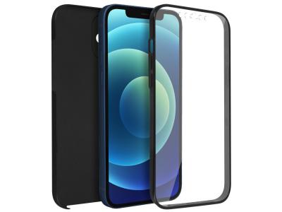 AVIZAR Coque pour iPhone 12 Mini Arri&egrave;re Rigide et Avant Souple Antichoc Noir 