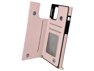 AVIZAR Coque Cordon Pour iPhone 12 Mini Multifonction Avec Lani&egrave;re Rose Gold