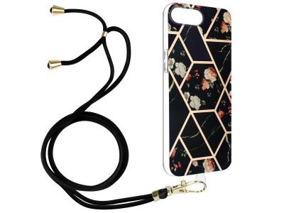 AVIZAR Coque Cordon pour iPhone 8 Plus et 7 Plus Motif g&eacute;om&eacute;trique en Silicone Gel Noir 