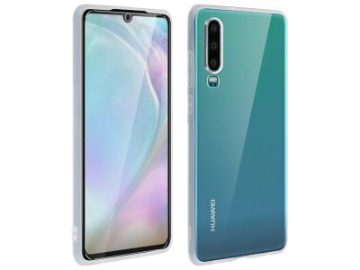 AVIZAR Coque Huawei P30 Silicone Gel + Film Ecran Verre Tremp&eacute; transparent
