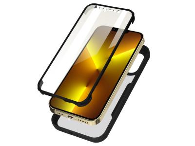 AVIZAR Coque pour iPhone 13 Pro Dos Plexiglas Avant Polym&egrave;re Coins Renforc&eacute;s Contour Noir 