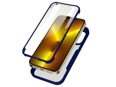 AVIZAR Coque iPhone 13 Pro Dos Plexiglas Avant Polym&egrave;re Coins Renforc&eacute;s Contour Bleu