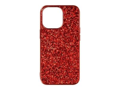 AVIZAR Coque iPhone 13 Pro Max Design Paillettes Rigide Finition Relief Rouge