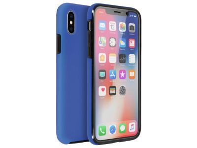 AVIZAR Coque iPhone X / XS Protection Avant Silicone + Arri&egrave;re Polycarbonate - Bleu