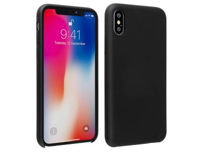AVIZAR Coque iPhone X / XS Silicone Semi-rigide Mat Finition Soft Touch noir 