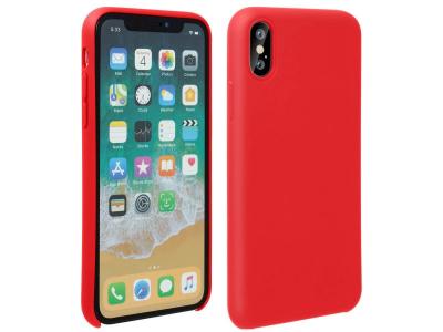 AVIZAR Coque iPhone X / XS Silicone Semi-rigide Mat Finition Soft Touch rouge
