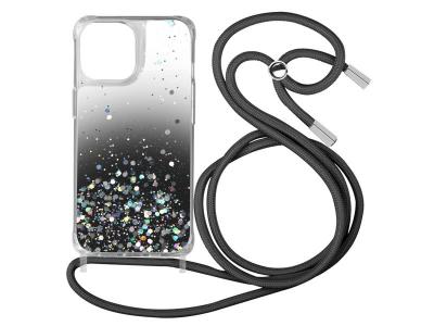 AVIZAR  &Eacute;tui &agrave; Paillettes avec Sangle Amovible D&eacute;grad&eacute; Noir pour iPhone 13 Pro Max