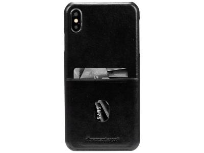 DBRAMANTE1928 Coque rigide en cuir noir  pour iphone xs max