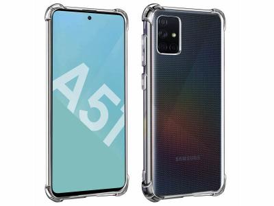 AVIZAR Coque pour Samsung Galaxy A51 Silicone Flexible Bumper R&eacute;sistant Transparent 