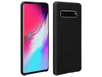 AVIZAR Coque en silicone semi-rigide noir mat  pour Samsung Galaxy S10 Plus
