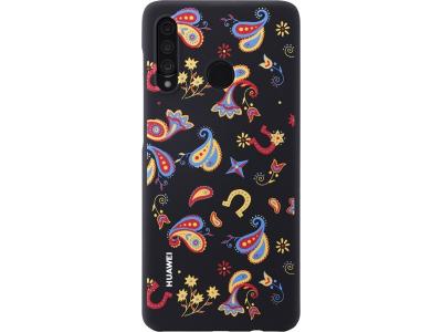 HUAWEI Coque semi-rigide noire florale  pour P30 Lite - Neuf
