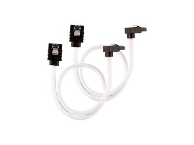 CORSAIR  C&acirc;ble SATA gain&eacute; Premium connecteur coud&eacute; (blanc) - 30 cm