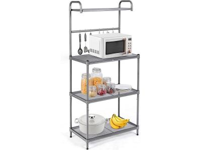 GOPLUS Etag&egrave;re de cuisine grise 34 x 59 x 136 cm