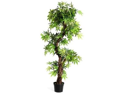 Arbre Artificielle en Pot Hauteur 160CM, Art Floral Faux Bonsa&iuml; Decoration en Plastique, Simulation Decorations Paysager a Interieur ou Exterieur