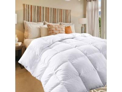 ALPES BLANC Couette naturelle en plume 360gm&sup2; - 240x260 cm ?fabrication fran&ccedil;aise ? lavable -chaude et respirante - garnissage neuf 