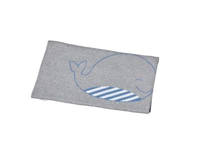 SAUTHON Couverture Maille B&eacute;b&eacute; Blue Baleine -  Baby Deco