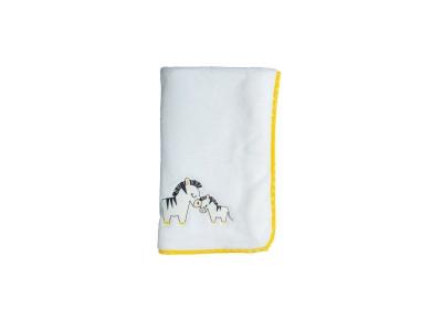 SAUTHON Couverture B&eacute;b&eacute; 75 X 100 Cm Pluche Et Pompon -  Baby Deco