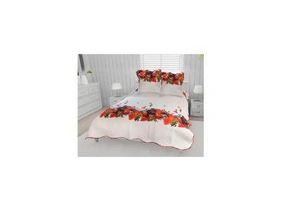 SOLEIL D OCRE Couvre-lit boutis coton 220x240 cm amelie avec 2 taies d'oreiller