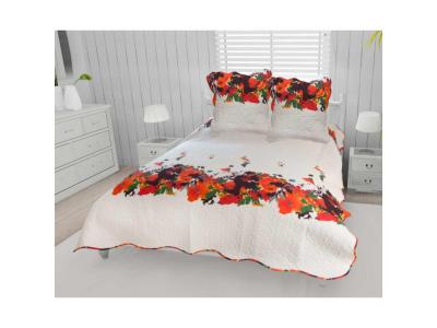 SOLEIL D OCRE Couvre-lit boutis coton 240x260 cm amelie avec 2 taies d'oreiller