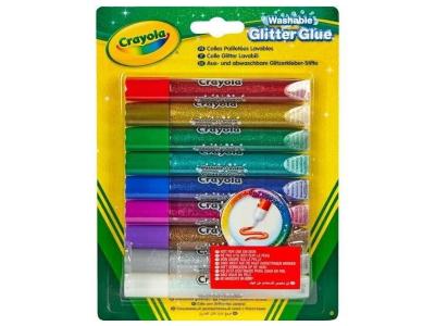 CRAYOLA Tubes De Colle Glitter Glue  - Les 9 Tubes