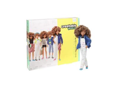 MATTEL Creatable World poup&eacute;e avec accessoires set cheveux blonds boucl&eacute;s 30 cm