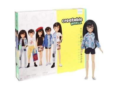 MATTEL Creatable World poup&eacute;e avec accessoires set cheveux noirs 30 cm