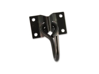 CHAPUIS  Crochet mobile acier zingu&eacute; noir &Oslash;7 mm - Platine 70x45 mm UC1