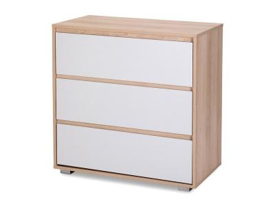 DALIA Commode en bois avec 3 tiroirs style urbain H&ecirc;tre 