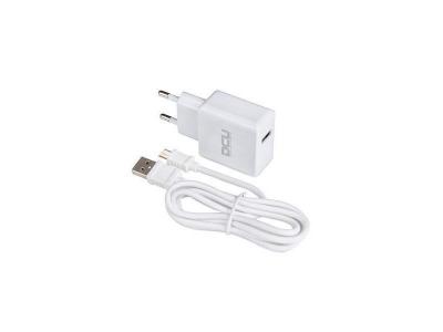 DCU TECNOLOGIC BRAND Dcu Cargador Blanco Pared 5v 2.4a + Cable Conector Usb A Microusb 1m