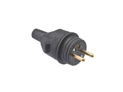DEBFLEX Fiche male etanche 2P+T 16A droite noir - Noir