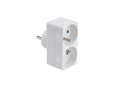 DEBFLEX Multiprise duplite  2P+T 16 amp&egrave;res fa&ccedil;ade blanche