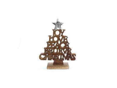  D&eacute;coration de No&euml;l &agrave; poser en bois Ice - Argent