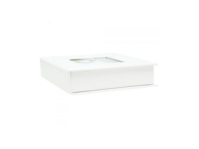 DEKNUDT  Album Photo - Bo&icirc;te Photo, Cuir ou Similicuir, Blanc, 8 x8 cm