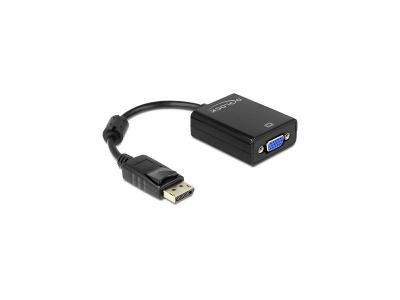 DELOCK  adaptateur Displayport prise m&acirc;le > VGA 15pin Buchse, noir