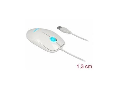 DELOCK  maus led desktop optisch 3-tasten wei&szlig; usb-a