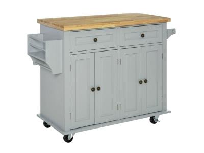 HOMCOM - desserte - Bois - 111x44x82cm - Gris