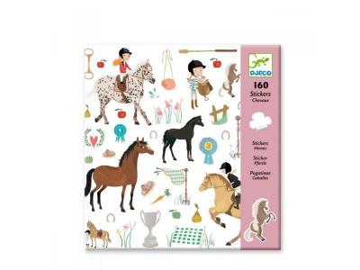 DJECO Stickers 4-8y 160pcs les chevaux 