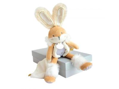 DOUDOU ET COMPAGNIE Lapin de sucre blanc - pantin avec doudou - taille 31 cm